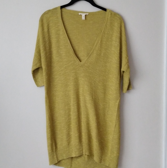 Eileen Fisher Deep V-Neck Linen Tunic Top - Picture 3 of 7